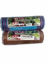 Set Of 2 Rolls Deco Poly Mesh 10"x 10ft Size: Rose Gold W Foil, Turquoise Pink