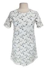 CURRENT/ELLIOTT Womens Shirt Mini Dress Size 0 White Floral Denim Crew Neck 262P