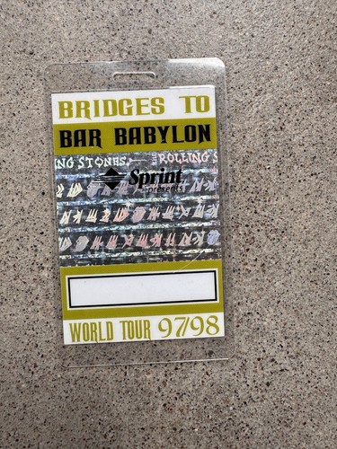 Rolling Stones ‘97 ‘98 Laminated Backstage Pass Bridges to Bar Babylon WorldTour - Picture 2 of 2