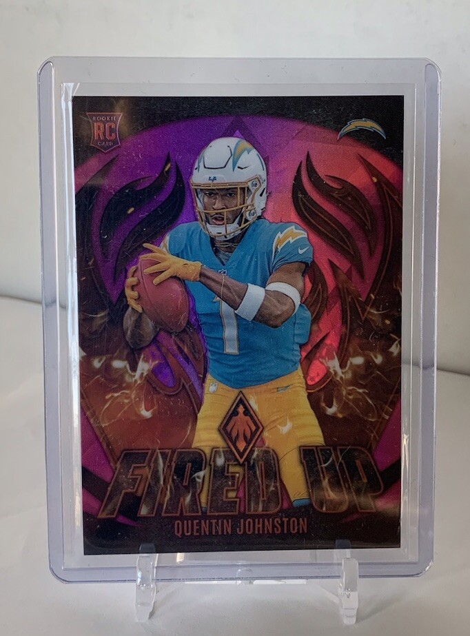 2023 Panini Phoenix 🔥 Fired Up🔥 Quentin Johnston /175 Pink #FU-14 RC Chargers