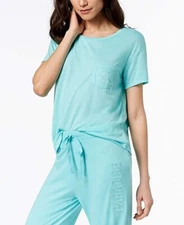 Jenni by Jennifer Moore Womens Pajama T-Shirt Take It Easy Blue Pacific Aqua L