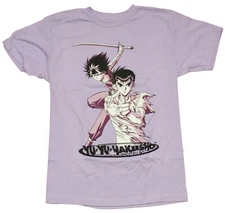 Yu Yu Hakusho Mens T-Shirt - White Purple Tinted Duo Over Logo