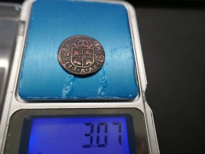 pièce Espagne,1711,Treseta,cuivre,P3,07g,D 22mm - Photo 1/4