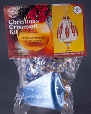 Vtg Walco Beaded Christmas Ornament Kit NEW Blue Satin 1973 3418