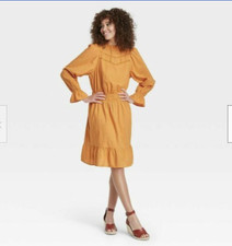 Universal Thread Women's Medium Balloon Long Sleeve Smocked Waist Dress