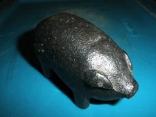 Cast Iron Pig Hog Animal Figure with Letter H on Side of Butt 3"x2"