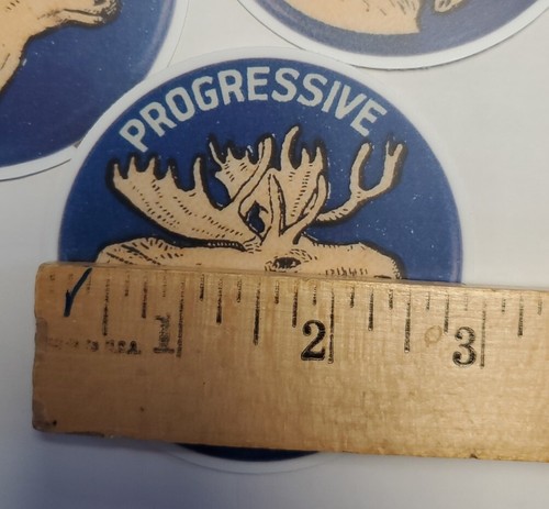 THEODORE ROOSEVELT on MOOSE STICKERS lot of 3 BULL MOOSE PARTY VARIETY PACK - Picture 7 of 19