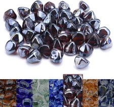 20Pound 1 Inch Diamonds Fire Glass for Gas Fire Pit Fireplace, Propane Fire Pit