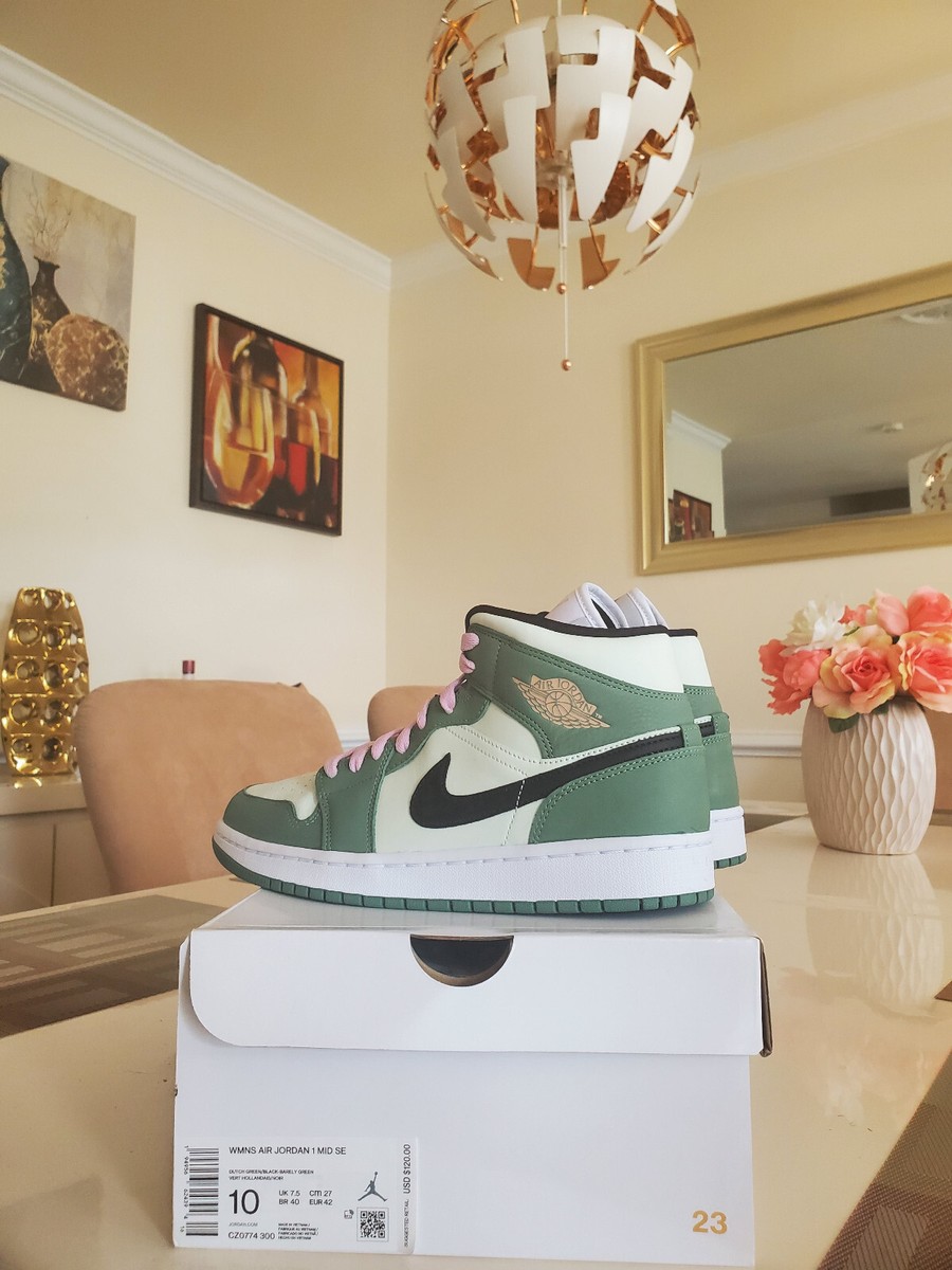 Women Nike Air Jordan 1 Mid Dutch Green AKA High Low CZ0774-300 sz