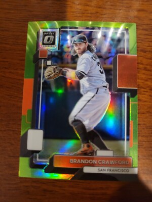 2022 Panini Optic Brandon Crawford San Francisco Giants #168 Lime Green Prizm 