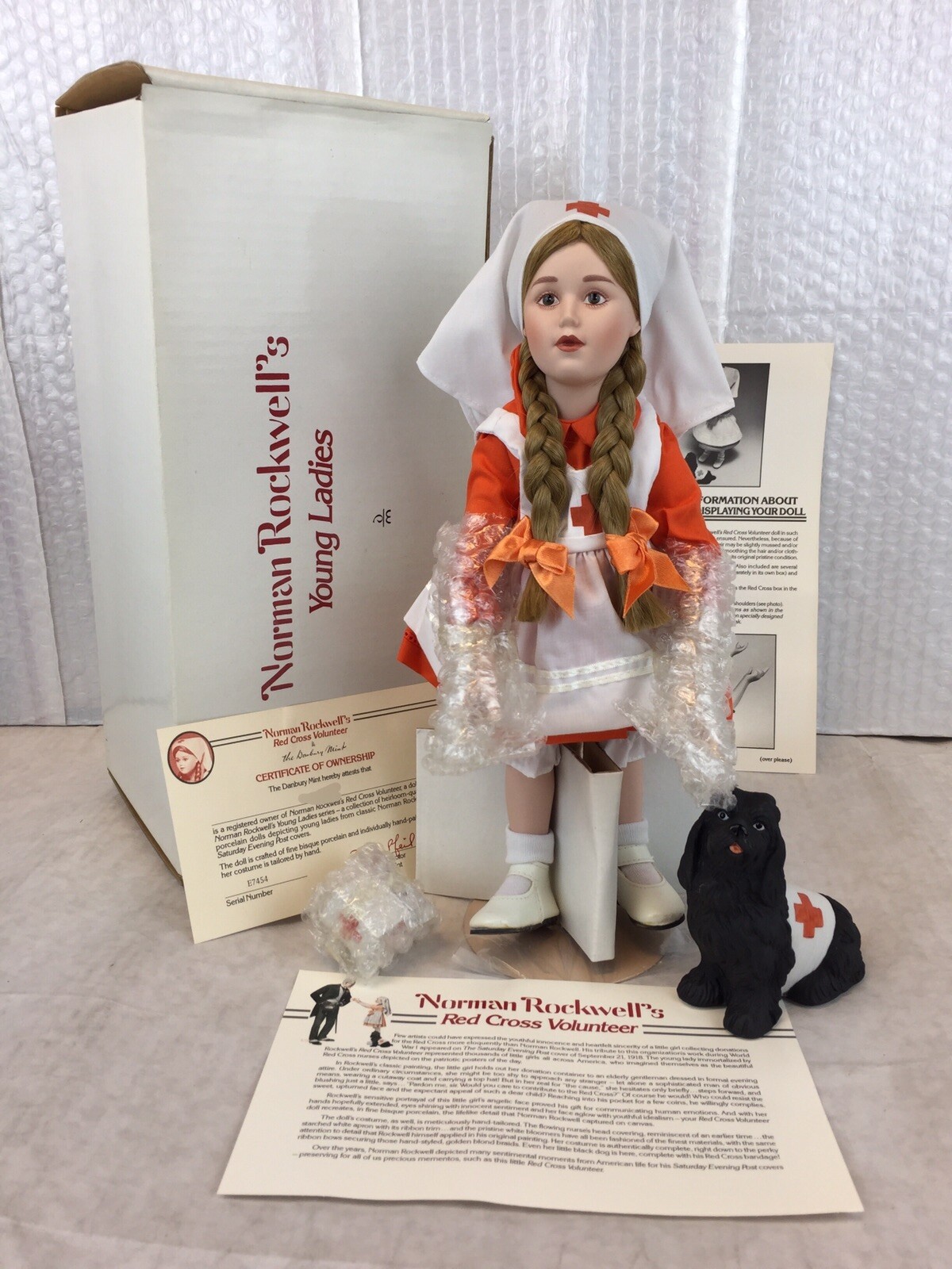 NOS VTG Norman Rockwell Young Ladies Red Cross Volunteer by The Danbury