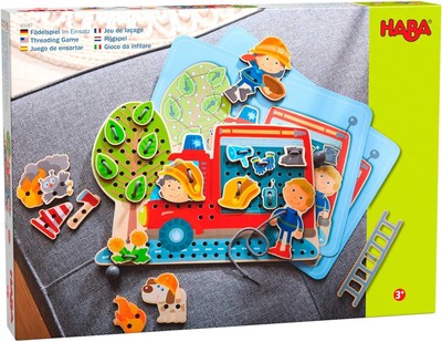 HABA Fire Engine Rescue Themed Threading Game