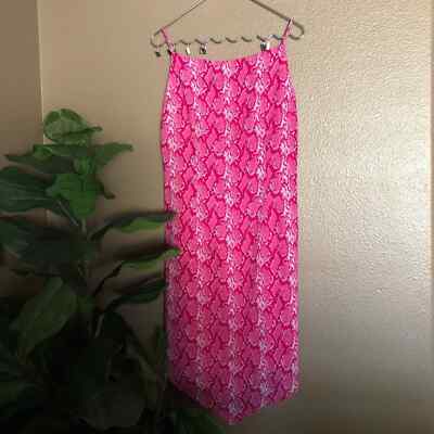 Vintage Sharon Max Hot Pink Snake Print Dress Size Large | eBay