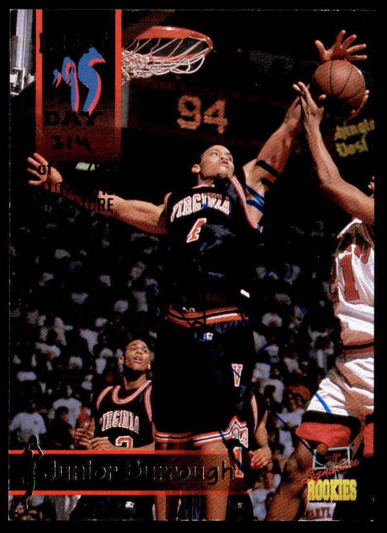 1995  Signature Rookies #15 Junior Burrough V   Basketball Virginia