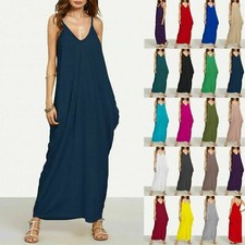 Ladies Womens Cami Thin Strappy Italian Drape Lagenlook Baggy Loose Maxi Dress 