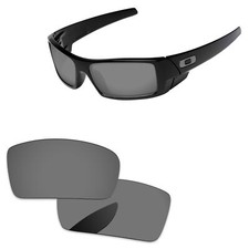 Lenslog Black Chrome Polarized Replacement Lenses For-Oakley Gascan Sunglasses