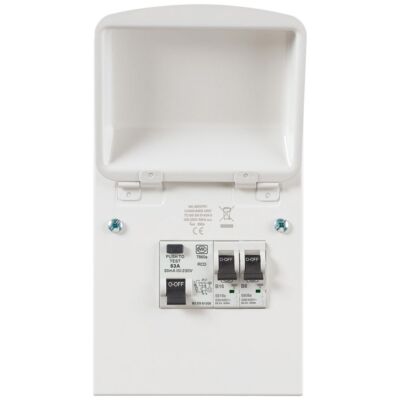 MK Sentry 4-fach Metall Verbrauchereinheit mit 63A RCCB und 2x MCBs Y6550SMET
