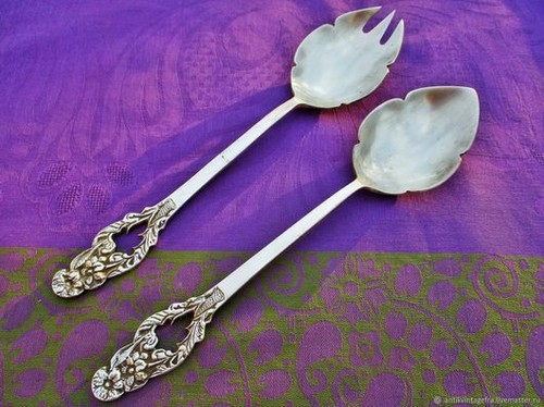 Couvert à Salade Vintage Ancien - Set De Deux Pièces - Sans Marque