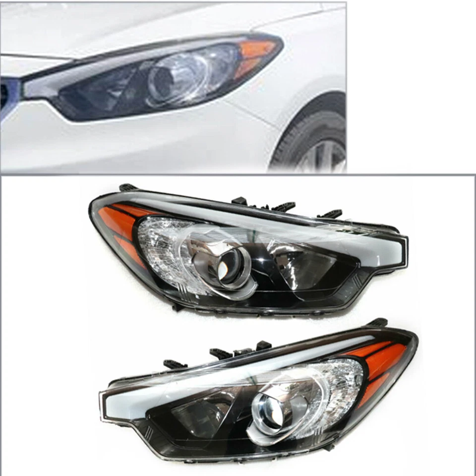 Pair Halogen Headlight For 2014 2015 2016 Kia Forte & Forte5 Left & Right Foto 2 de 4