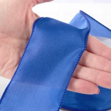 30 Yards Factory Direct Craft 2-1/2 Satin Wired Edge Royal Blue Ribbon