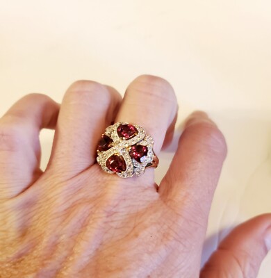 Stauer Gold Vermeil Everlasting Rhodolite Ring Size 8