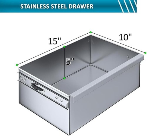 Schwerlast Aufbewahrung 15”x10” 18 Stärke 430 Edelstahl Metall Tisch Schublade - Bild 2 von 5