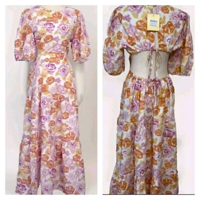 NWT Charlie Holiday Anthropologie Flores Midi Dress Summertime Floral Sz  XL/10 | eBay