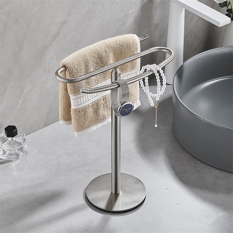 Modern Hand Towel Desk Standing Jewelry Holder Storage Shelf Stainless Steel
