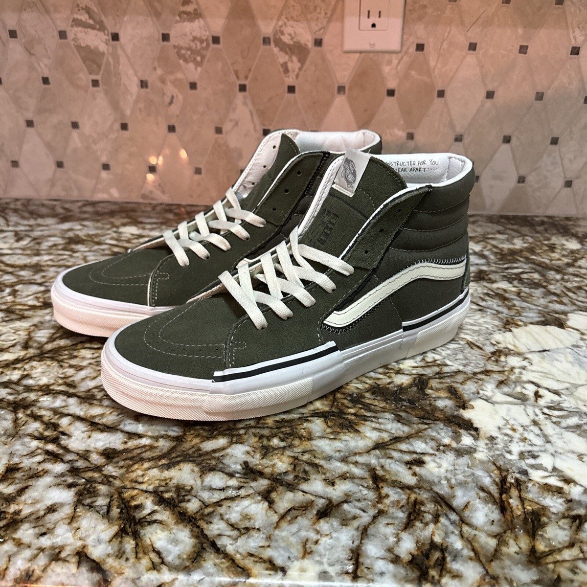 Size VANS Sk8- High Reconstruct Olive Camo for sale