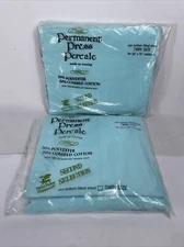 2 West Point Pepperell Twin Fitted SHeets No Iron Percale 180 Thread Count Blue