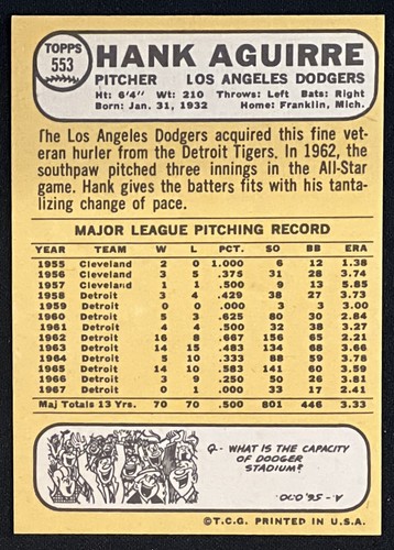 Set Builders: 1968 Topps 400-599 VG/EX & better, no creases, FREE shipping - Picture 291 of 374