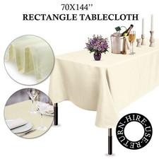 HIRE 70x144" Rectangle Tablecloth Ivory Table Covers for Wedding Decoration