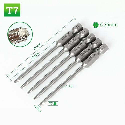 Bit For Electric Screwdriver Bit Set Torx Drive S1/4 Magnetic S2 Torque L75-150 - Picture 14 of 36