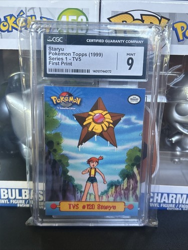 Staryu TV5 1999 Pokemon Topps Series 1 First Print Card Graded CGC 9 NM - Mint