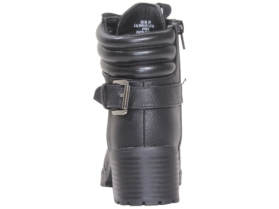 Mia Niños Niñas Pequeñas/Grandes Lil-Annamaria Botas de Combate Zapatos con Cordones Negros Foto 4 de 4