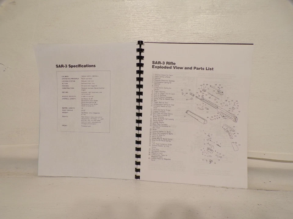 Springfield SAR-8 Manual de instrucciones de cuidado deportivo, mantenimiento y operación Foto 2 de 3