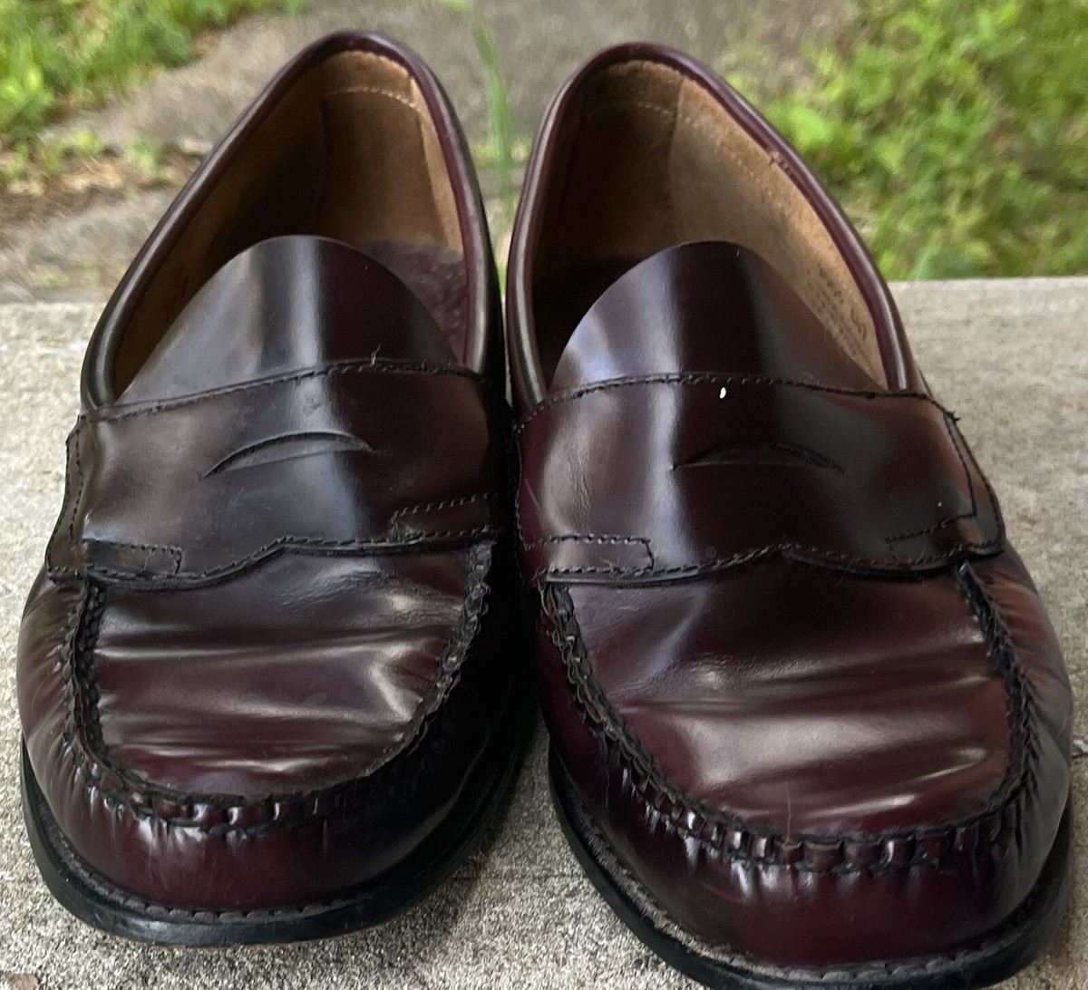 G. H. Bass Men\'s Shoes Size 10B Burgundy Leather Penny Loafer Slip On Moc Toe GH Bass & Co Weejuns Penny Loafers Dress Shoes Burgundy  main image 2