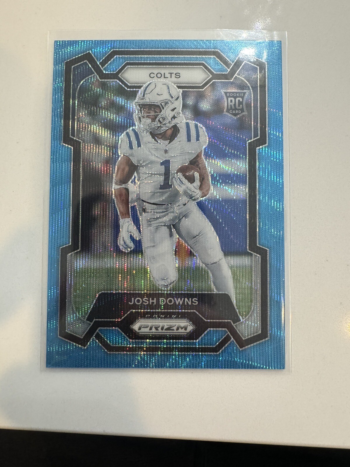 2023 Panini Prizm Football Josh Downs Blue Wave RC #/199