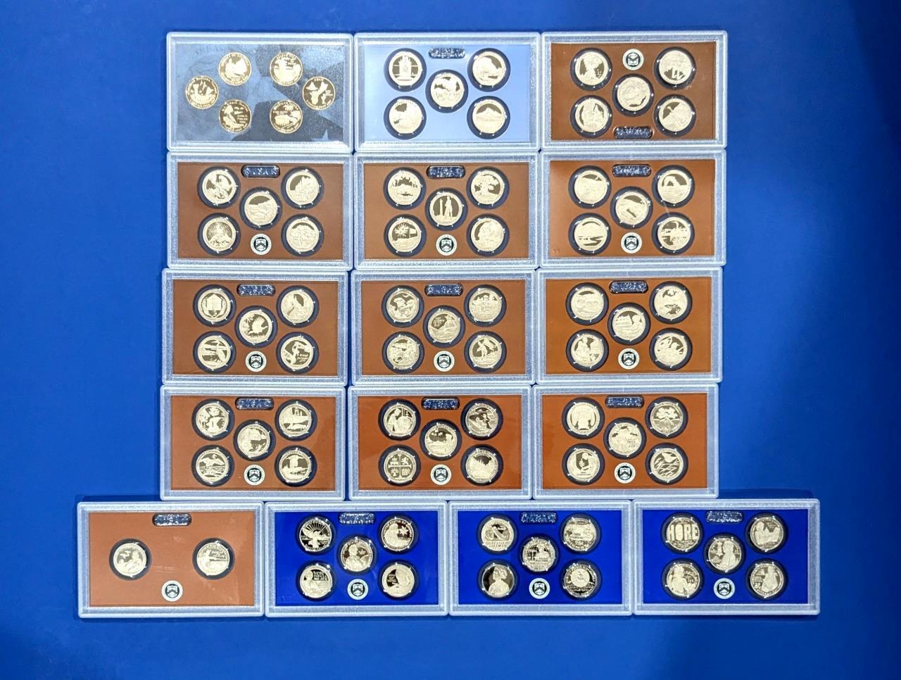 2009 S - 2024 S CLAD Proof Quarter Sets - 78 Coins-No Box/COA-16 Set