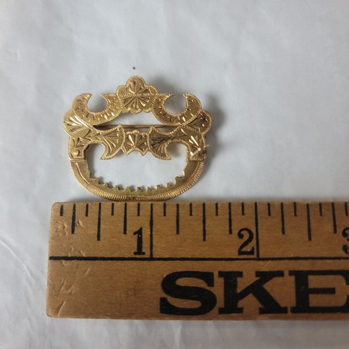 Spilla porta ciondolo aperto chiave oro 14 kt vittoriana carina - Foto 8 di 11