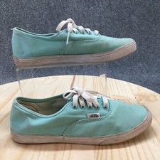 Vans Shos Mens 6.5 Womens 8 Off The Wall Sneakers Blue Canvas Round Toe TCQ0