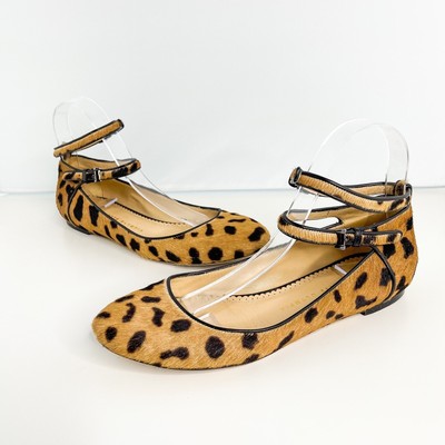 leopard flats with ankle strap