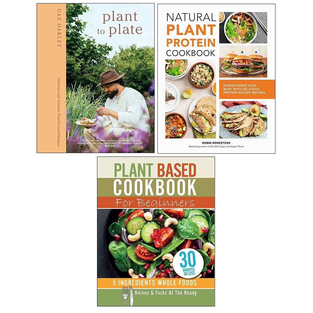 Plant to Plate HB,Plant Based Cookbook Beginners,Natural Plant Protein 3 Books