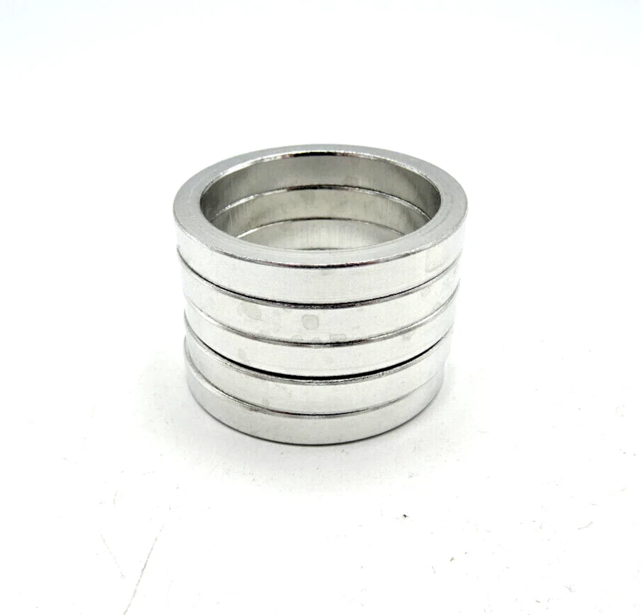 5 x 5mm Silver Alloy Bike Ahead Headset Spacer Set  1 1/8" Steerer 28.6 0091-R11 - Image 2 of 4
