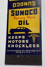 Toledo Ohio Matchbook Cover Sunoco Sun Oil Service Station Summit & Clayton