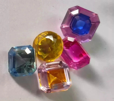 Natural 80 Ct Ceylon Pitambari Sapphire Bi-Color Certified Lot Mix Cut Gemstone
