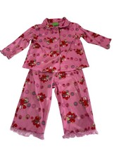 VTG Elmo Sesame Street Pink Christmas Pajamas Glitter Buttons Girls 18 Mths