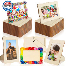 RYKOMO 24-Pack DIY Unfinished Wood Picture Frames for 4x6 Photos Craft Kit