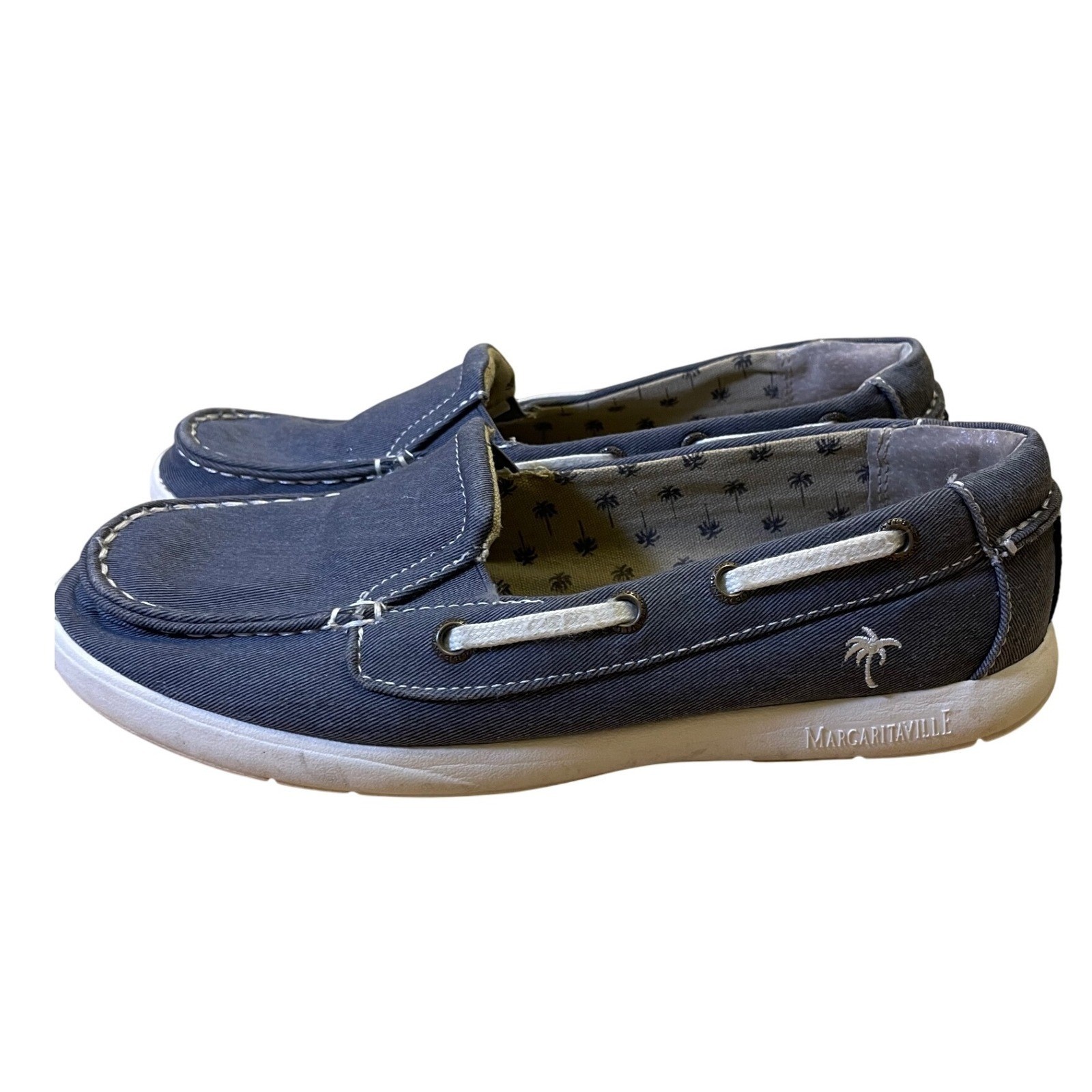 Margaritaville Tahiti Slip On Loafers Boat Shoes Blue Size US 8.5 *Needs Insoles