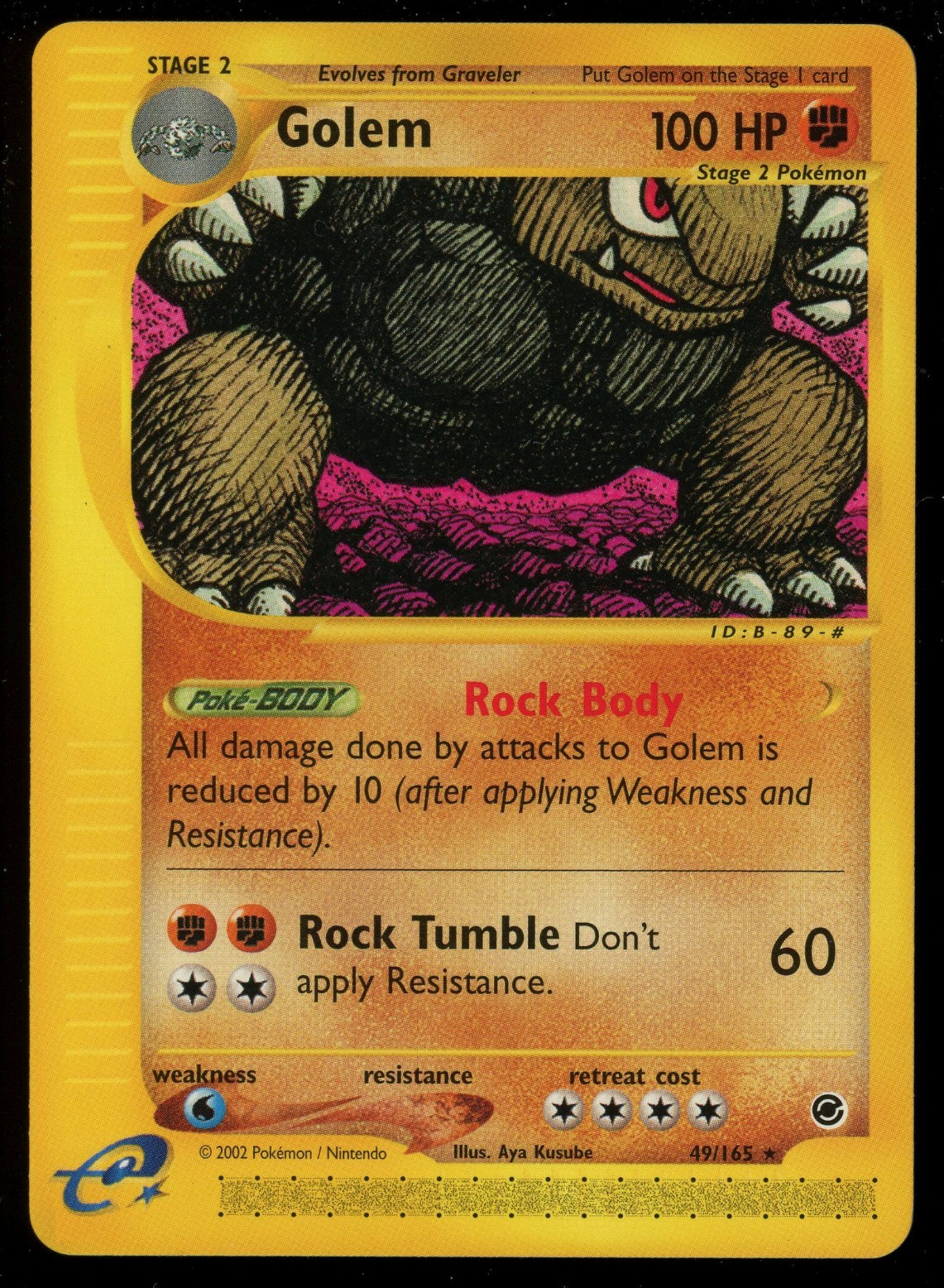 Pokemon 2002 Expedition Base - Golem - Rare - 49